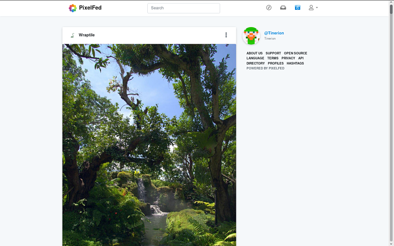 Capture d’écran du service Pixelfed